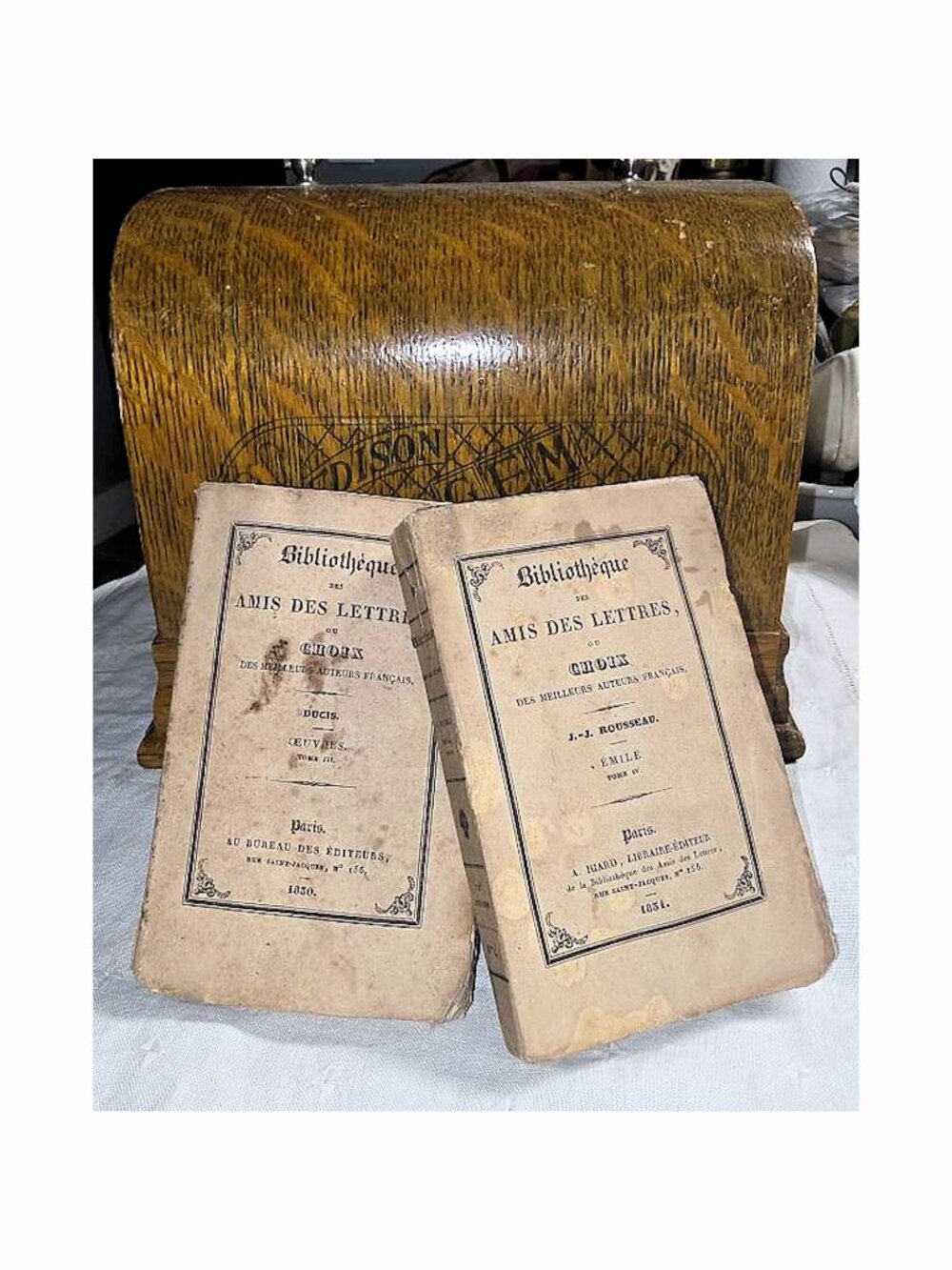 Antique 1830 French Rag Paper Book Shabby Chic Cottagecore European Home Decor